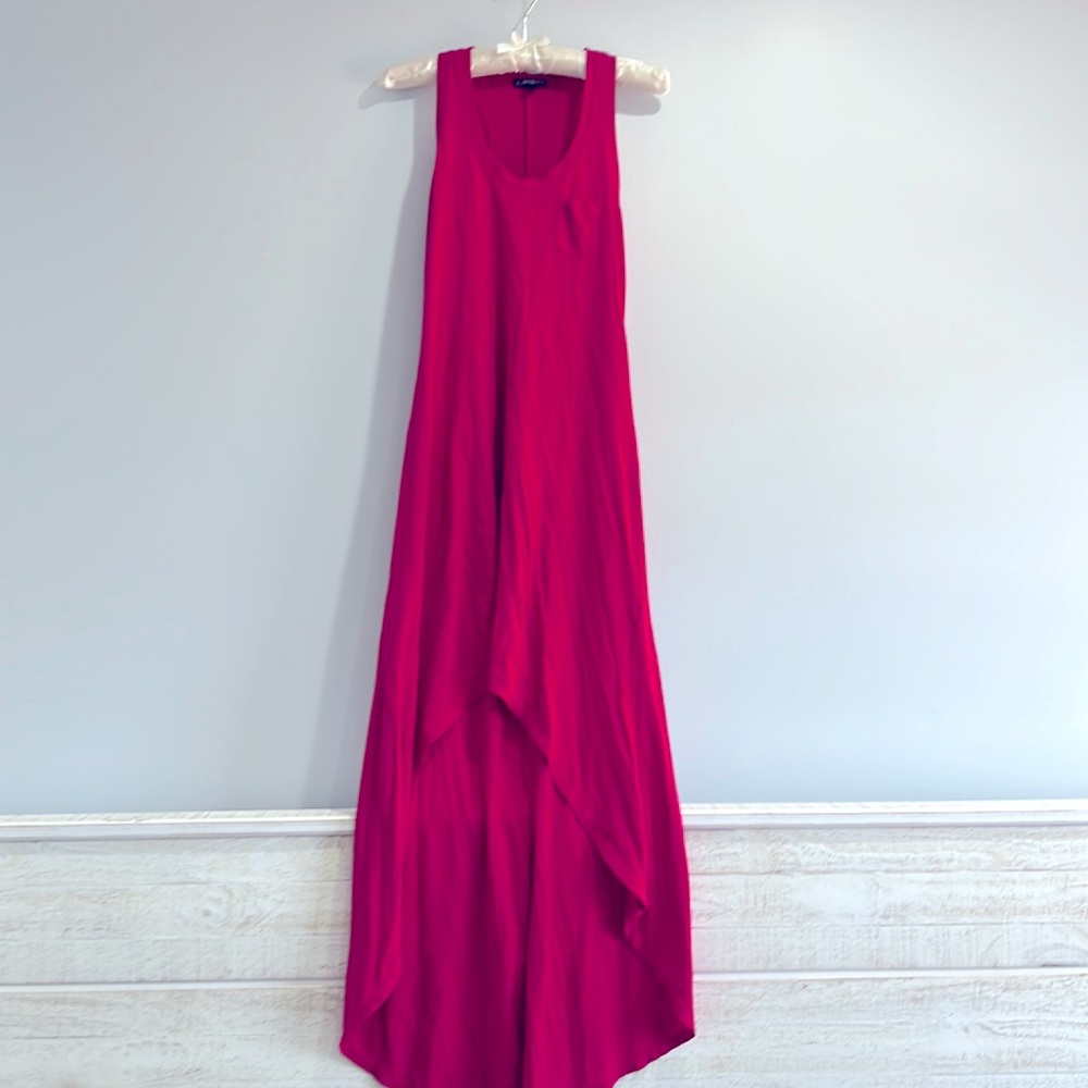 Magenta Pink, High-Lo, Cotton, Size Medium Summer Dress